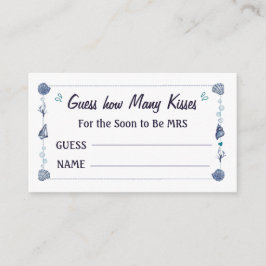 Errate wie viele Küsse Brautdusche Aquarell Begleitkarte