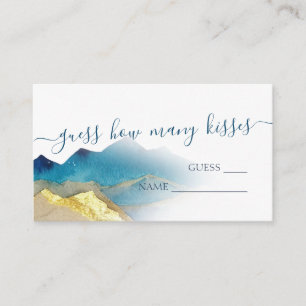 Errate wie viele Küsse Goldene Berge Brautparty Begleitkarte