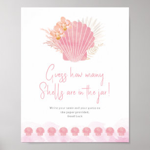 Errate, wie viele Muscheln Babyshower-Spielposter Poster