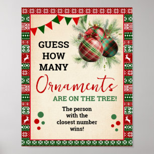 Errate, wie viele Ornamente das hässliche Sweater- Poster
