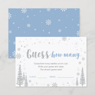 Errate wie viele Winter Blau Baby Shower Spiel I Einladung
