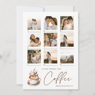 Errate, wo die Coffee Destination Bridal Shower Mitteilungskarte