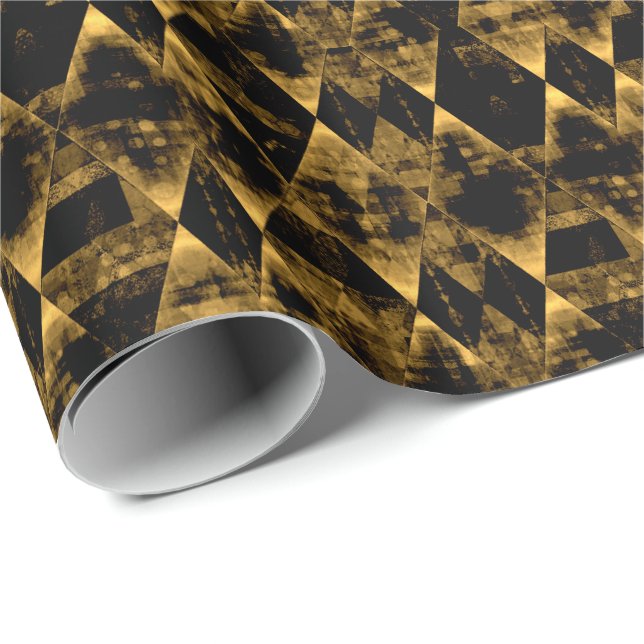 Erratisches Gold und Black Diamond Geschenkpapier (Rolleneckpunkt)