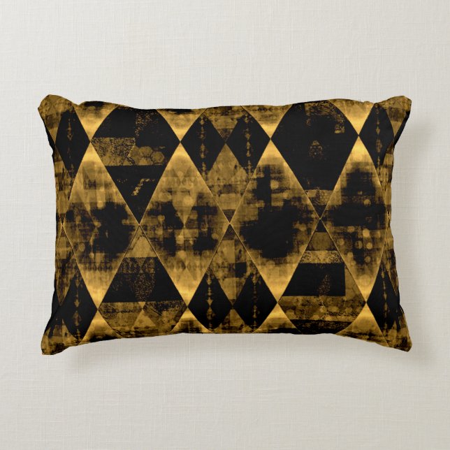 Erratisches Gold und Black Diamond-Notebook Dekokissen (Vorderseite)