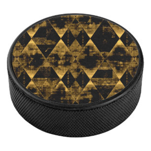Erratisches Gold und schwarze Diamanten Eishockey Puck