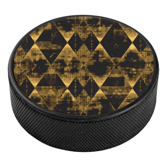 Erratisches Gold und schwarze Diamanten Eishockey Puck (3/4)