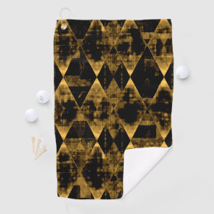 Erratisches Gold und schwarze Diamanten Golfhandtuch