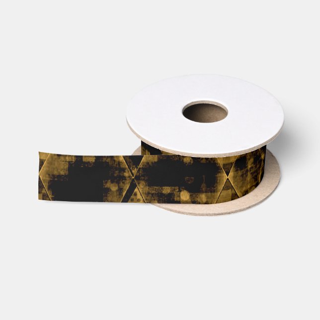 Erratisches Gold und schwarze Diamanten Satinband (Spule)