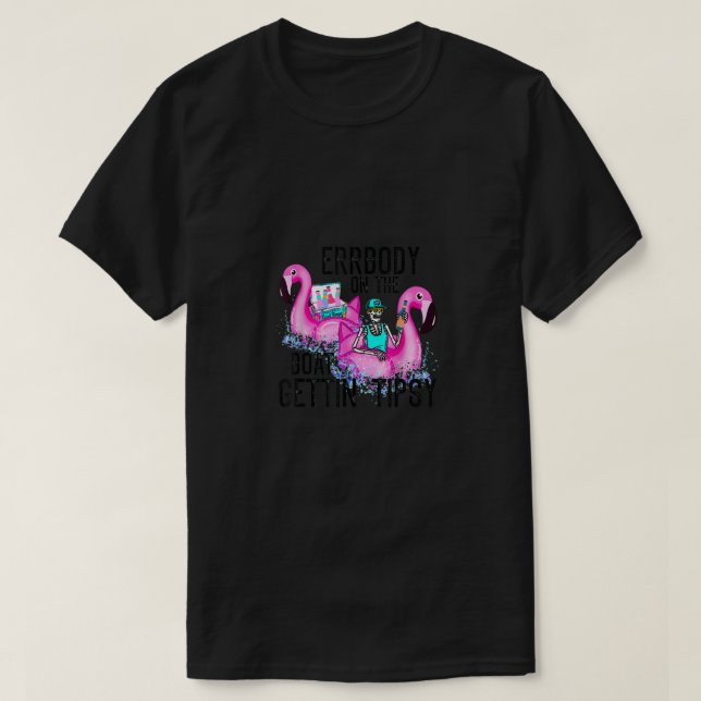 Errbody im Pool Gettin 'Tipsy Skull Flamingo S T-Shirt (Design vorne)