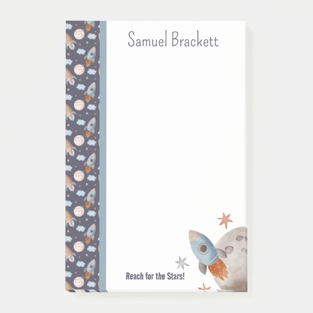 Erreichbarkeit für die Raumrakete der Sterne Perso Post-it Klebezettel (Vorderseite)