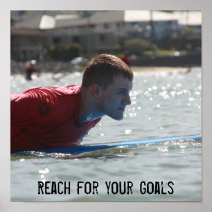 Erreiche deine Ziele - Surfen Poster