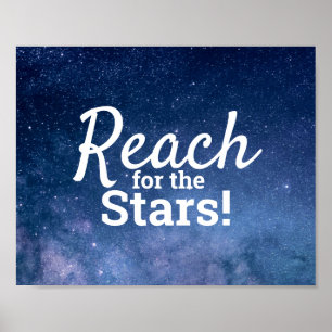 Erreiche die Sterne Motivations-Inspirations-Zitat Poster