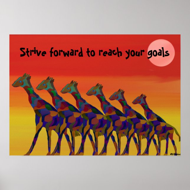 Erreichen Sie Ihre Ziele Giraffes Poster (Vorne)