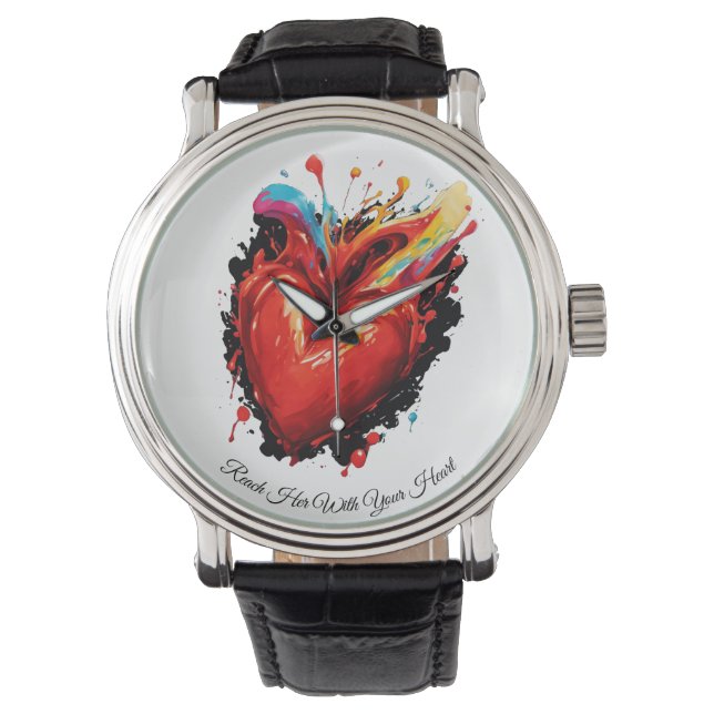 Erreichen Sie sie mit Ihrem Herzen Armbanduhr (Vorderseite)