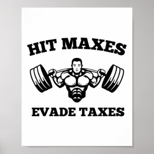 Erreicht Maxes Steuern Entziehen Lustiges Fitnesss Poster