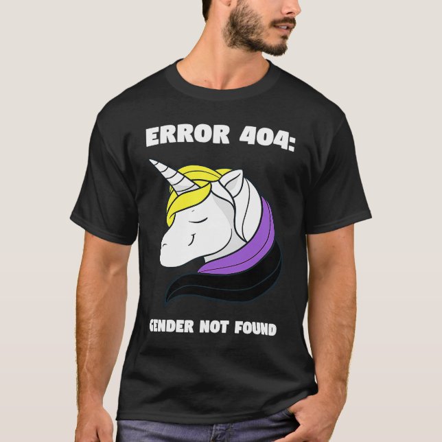 Error 404 Gender Not Found Nonbinary Flag Non Bina T-Shirt (Vorderseite)