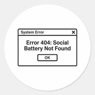 Error 404: Motivation Runder Aufkleber