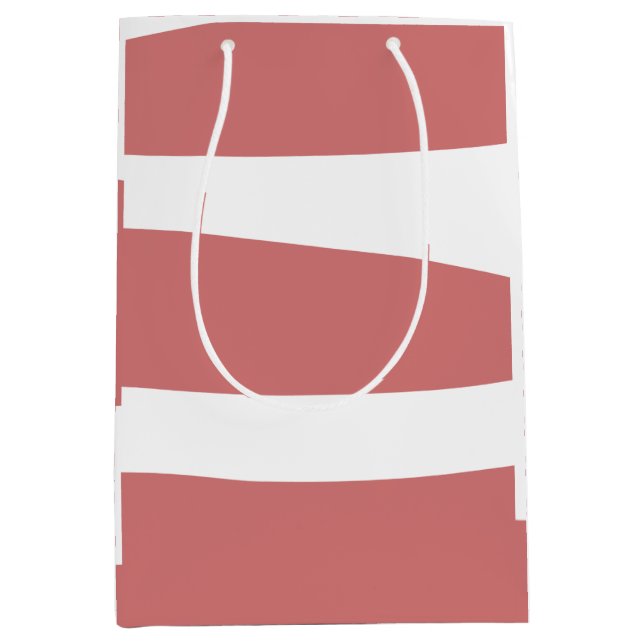 Errot und weiß Abstrakt Mittlere Geschenktüte (Vorderseite)