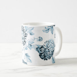 Erröten aquamarines blaues u. weißes Vintages Kaffeetasse