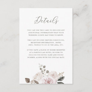 Erröten Aquarell gedämpfte Blumen  Begleitkarte