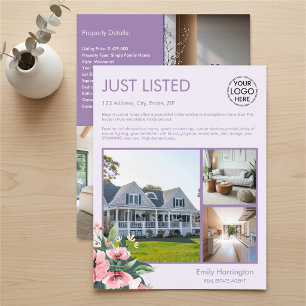 Erröten Blume Exposé Mauve Immobilienmakler Flyer