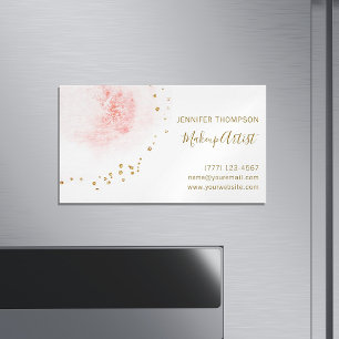 Erröten Blumenblumenblatt-GoldGlitzer-Punkte Magnetische Visitenkarte
