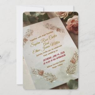 Erröten & Brise – Moderne Romantische Hochzeitsein Einladung