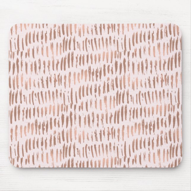 Erröten das rosa abstrakte Rosen-Gold Mousepad (Vorne)