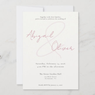 Erröten Elegant & Minimal | Moderne & Einfache Hoc Einladung
