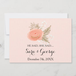 erröten Er sagte, sie sagte Brautparty-Spielkarte Einladung