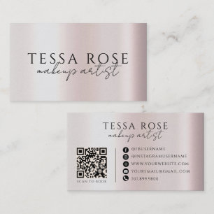 Erröten Erröten Rosa Makeup-Artist QR-Code Visitenkarte