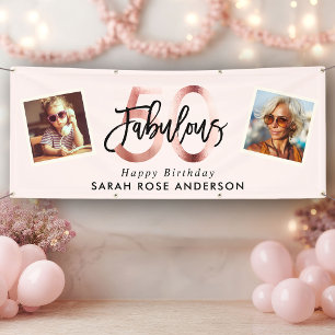 Erröten Fabelhaft 50. Glücklicher Geburtstag Foto Banner