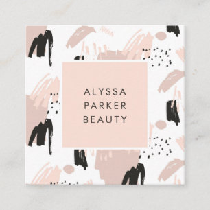 Erröten Gekritzel modisches und schickes Quadratische Visitenkarte