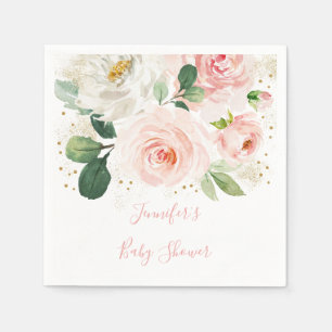 Erröten   GoldblumenBabyparty Serviette