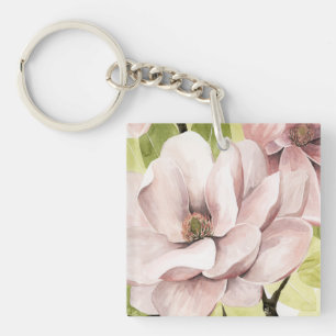 Erröten Magnolien-Blumen Schlüsselanhänger