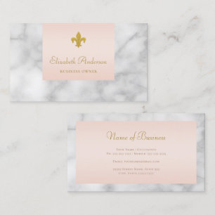 Erröten Marmor Gold Fleur De Lis Visitenkarte