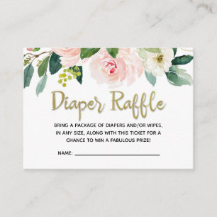 Erröten rosa Aquarell-Babyparty-WindelRaffle Begleitkarte