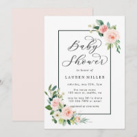 Erröten rosa Aquarell-Blüten-Babyparty