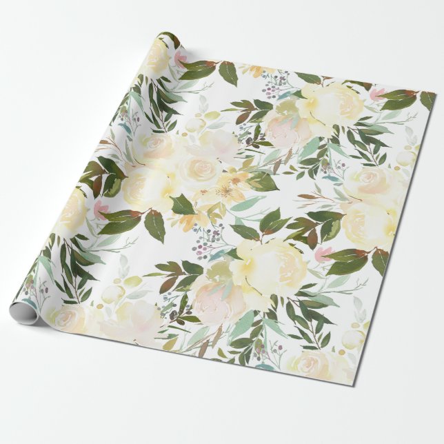 Erröten rosa Elfenbeinbeige Geschenkpapier (Ungerollt)