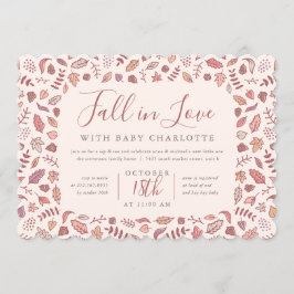 Erröten rosa Fall in Liebe-Baby-DuscheSip und Einladung