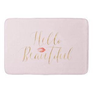Erröten rosa Goldhallo schöne Lippen Badematte