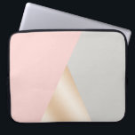 Erröten Rosa-, Grau- u. Rosengoldgeometrische Laptopschutzhülle<br><div class="desc">Die elegante Aufmachung des geometrischen Entwurfs erröten Rosa-,  Grau- und Imitat-Rosengoldfarbblock.</div>