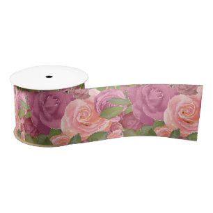 Erröten rosa malvenfarbene satinband