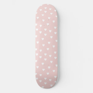 Erröten Rosa mit weißen Herz-Mädchen Skateboard