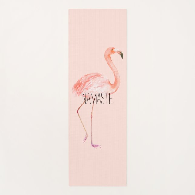 Erröten rosa Namaste Flamingo Yogamatte (Vorderseite)