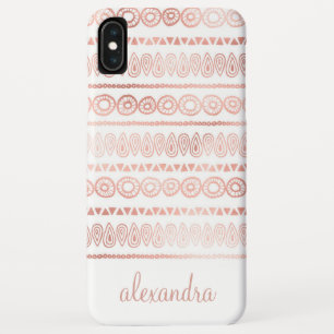 Erröten Rosa - Rosen-GoldBoho Muster-Monogramm Case-Mate iPhone Hülle