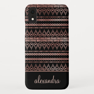 Erröten Rosa - Rosen-GoldBoho Muster-Monogramm Case-Mate iPhone Hülle