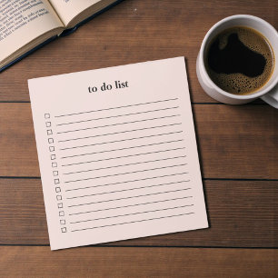 Erröten Rosa To-Do-Liste Minimalistischer Lehrer E Notizblock