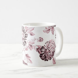Erröten Rosa- u. weißes Vintages BlumenToile No.2 Tasse