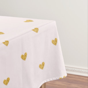 Erröten Rosa-und Goldherzen Tischdecke